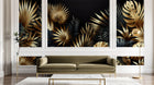 Design A0060 — Papier peint Palmier Tropical Doré Luxe - Collection 2 — Novomur