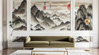 Design A0147 — Papier peint Asie Encre Noire Pagode — Novomur