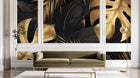 Design A0153 — Papier peint Palmier Tropical Doré Luxe - Collection 2 — Novomur
