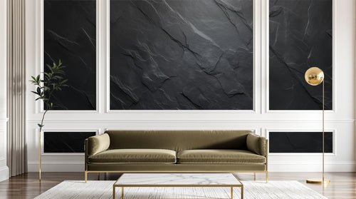 Design A0172 — Papier peint Marbre Noir et Or Luxe - Collection 1 — Novomur
