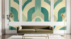 Design A0433 — Papier peint Art Déco Éventails et Or - Collection 1 — Novomur