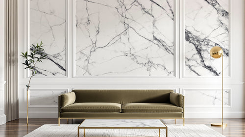 Design C0126 — Papier peint Marbre Blanc Classique - Collection 1 — Novomur
