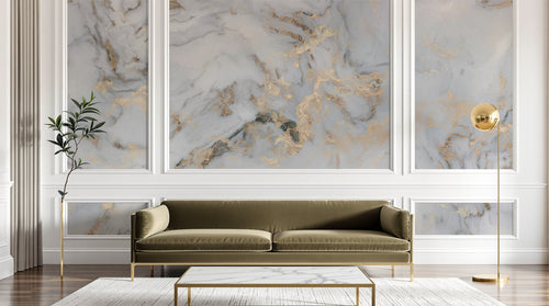 Design C0429 — Papier peint Marbre Blanc Classique - Collection 2 — Novomur