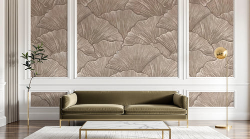 Design C0658 — Papier peint Art Déco Éventails et Or - Collection 1 — Novomur
