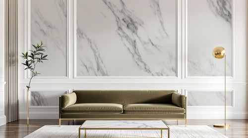 Design C0968 — Papier peint Marbre Blanc Classique - Collection 1 — Novomur
