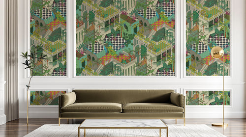 Design D0168 — Papier peint Art Déco Éventails et Or - Collection 2 — Novomur