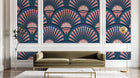 Design D0199 — Papier peint Art Déco Éventails et Or - Collection 2 — motif grand — Novomur