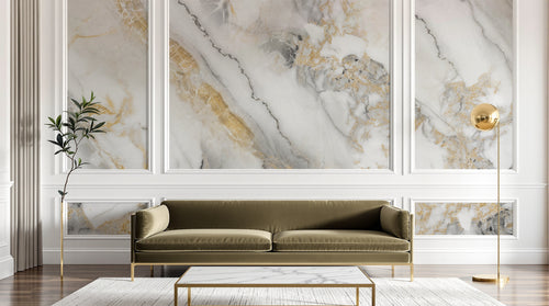 Design D0312 — Papier peint Marbre Blanc Classique - Collection 2 — Novomur