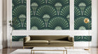 Design D0321 — Papier peint Art Déco Éventails et Or - Collection 2 — motif grand — Novomur