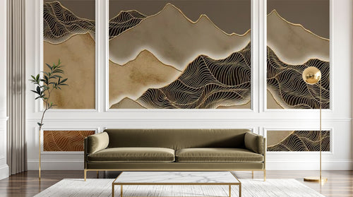 Design D0326 — Papier peint Paysage Montagne Minimaliste - Collection 1 — Novomur