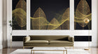 Design D0336 — Papier peint Art Déco Éventails et Or - Collection 1 — Novomur
