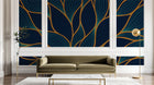 Design D0450 — Papier peint Art Déco Éventails et Or - Collection 1 — Novomur