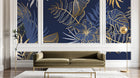 Design D0493 — Papier peint Palmier Tropical Doré Luxe - Collection 2 — motif grand — Novomur