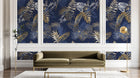 Design D0493 — Papier peint Palmier Tropical Doré Luxe - Collection 2 — motif petit — Novomur
