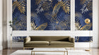 Design D0493 — Papier peint Palmier Tropical Doré Luxe - Collection 2 — motif standard — Novomur
