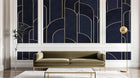 Design D0859 — Papier peint Art Déco Éventails et Or - Collection 1 — Novomur