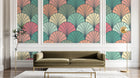 Design E0538 — Papier peint Art Déco Éventails et Or - Collection 2 — motif standard — Novomur