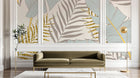 Design E0601 — Papier peint Palmier Tropical Doré Luxe - Collection 1 — Novomur