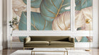 Design F0744 — Papier peint Palmier Tropical Doré Luxe - Collection 1 — Novomur
