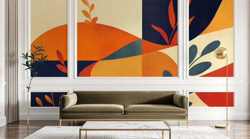 Design F0988 — Papier peint Botanique Feuilles Dorées — Novomur