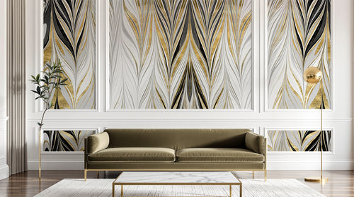 Design SD0157 — Papier peint Marbre Noir et Or Luxe - Collection 2 — Novomur