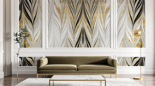 Design SD0157 — Papier peint Marbre Noir et Or Luxe - Collection 2 — Novomur