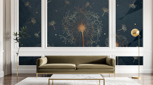 Design SK0441 — Papier peint Art Déco Éventails et Or - Collection 2 — Novomur