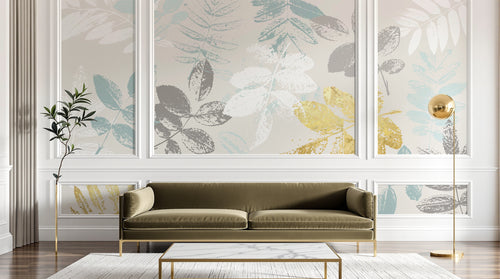Design SK0594 — Papier peint Botanique Feuilles Dorées — Novomur