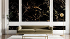 Design SL0034 — Papier peint Marbre noir veines dorees — Novomur