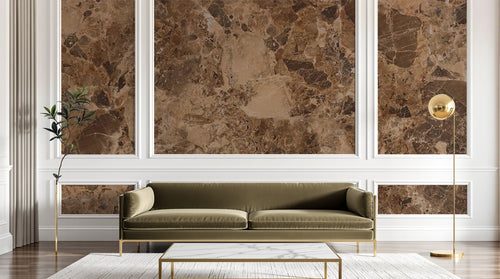 Design SL0383 — Papier peint Marbre Emperador marron veines — Novomur