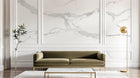 Design SL0401 — Papier peint Marbre Calacatta blanc veines grises — Novomur