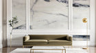Design SL0552 — Papier peint Marbre Calacatta blanc veines noires — Novomur