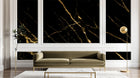 Design SL0585 — Papier peint Marbre noir Portoro veines dorees — Novomur