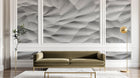 Design SL0607 — Papier peint Relief 3D blanc plisse origami — Novomur
