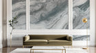 Design SL0612 — Papier peint Marbre gris veines fluides naturelles — Novomur
