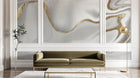 Design SL0613 — Papier peint Marbre liquide blanc veines dorees relief — Novomur