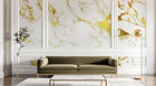 Design SL0802 — Papier peint Marbre Calacatta or veines dorees — Novomur