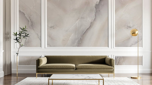 Design SL0803 — Papier peint Marbre onyx beige gris doux — Novomur