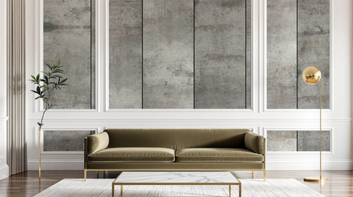 Design ZX0766 — Papier peint Panneaux beton gris bandes industriel — Novomur