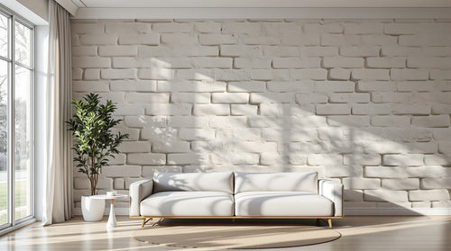 Design A0057 — Papier peint Brique Blanche — Novomur