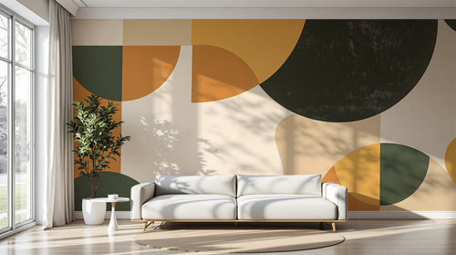 Design A0099 — Papier peint Art Abstrait Bauhaus Coloré - Collection 1 — Novomur