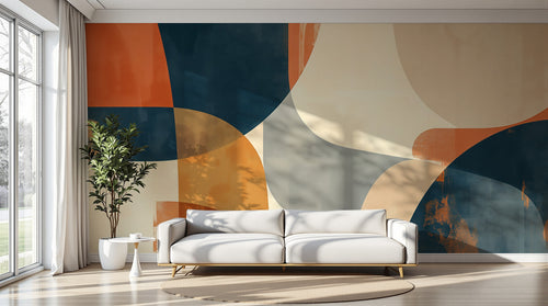 Design A0100 — Papier peint Art Abstrait Bauhaus Coloré - Collection 2 — Novomur