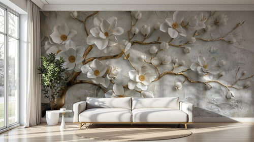 Design A0104 — Papier peint Floral Pivoines et Roses - Collection 1 — Novomur