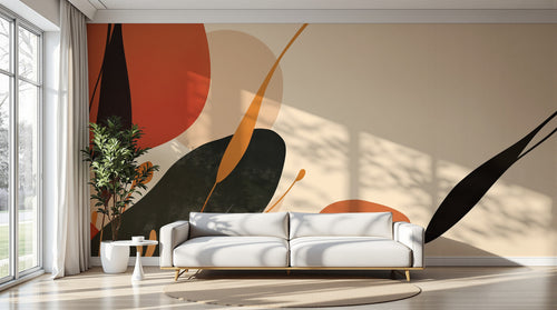 Design A0302 — Papier peint Art Abstrait Bauhaus Coloré - Collection 2 — Novomur
