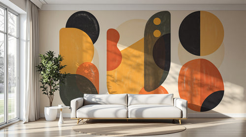 Design A0368 — Papier peint Art Abstrait Bauhaus Coloré - Collection 2 — Novomur