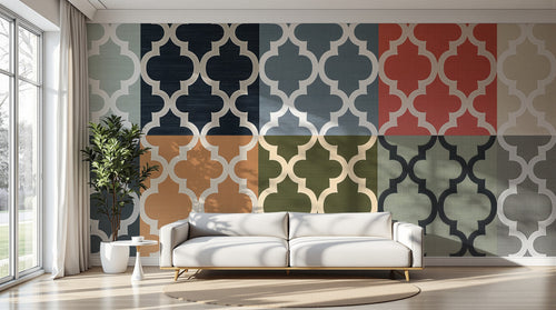 Design A0409 — Papier peint Art Abstrait Bauhaus Coloré - Collection 2 — Novomur