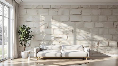 Design A0419 — Papier peint Brique Blanche — Novomur