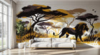 Design A0527 — Papier peint Safari Savane Aquarelle — Novomur