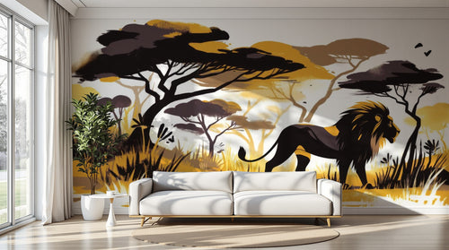 Design A0527 — Papier peint Safari Savane Aquarelle — Novomur