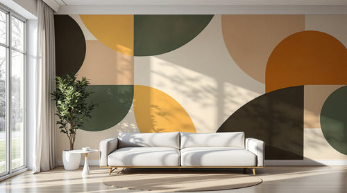 Design A0695 — Papier peint Art Abstrait Bauhaus Coloré - Collection 1 — Novomur